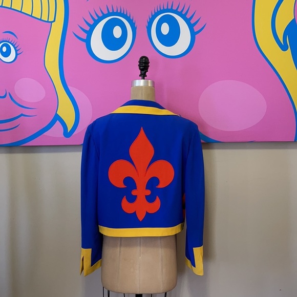 Moschino Couture Blue Fleur de Lis Jacket